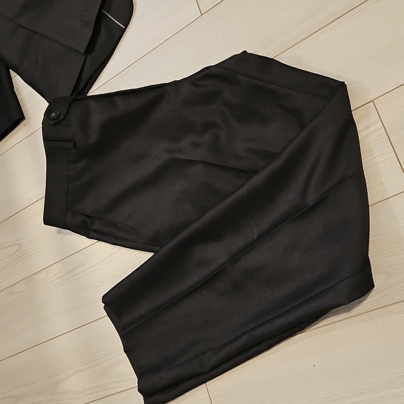 1670 2PCS Mens Business Suit Blazer Slim Fit Tuxedo Coat & Pants Formal black - Picture 6 of 10